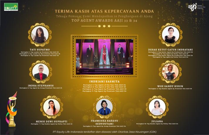  Equity Life Indonesia Raih 16 Piala Pada Top Agent Awards Asosiasi Asuransi Jiwa Indonesia (TAA AAJI) 2021