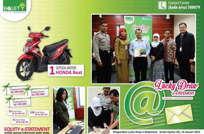  Equity Life Gelar Pengundian Lucky Draw E-Statement Periode 1 Juni s.d. 31 Desember 2014