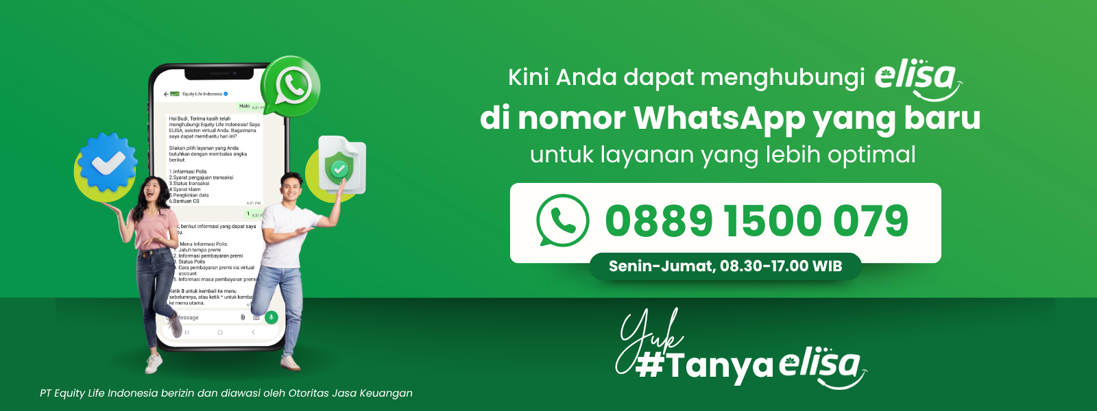 Perubahan Nomor WhatsApp Equity Life Indonesia